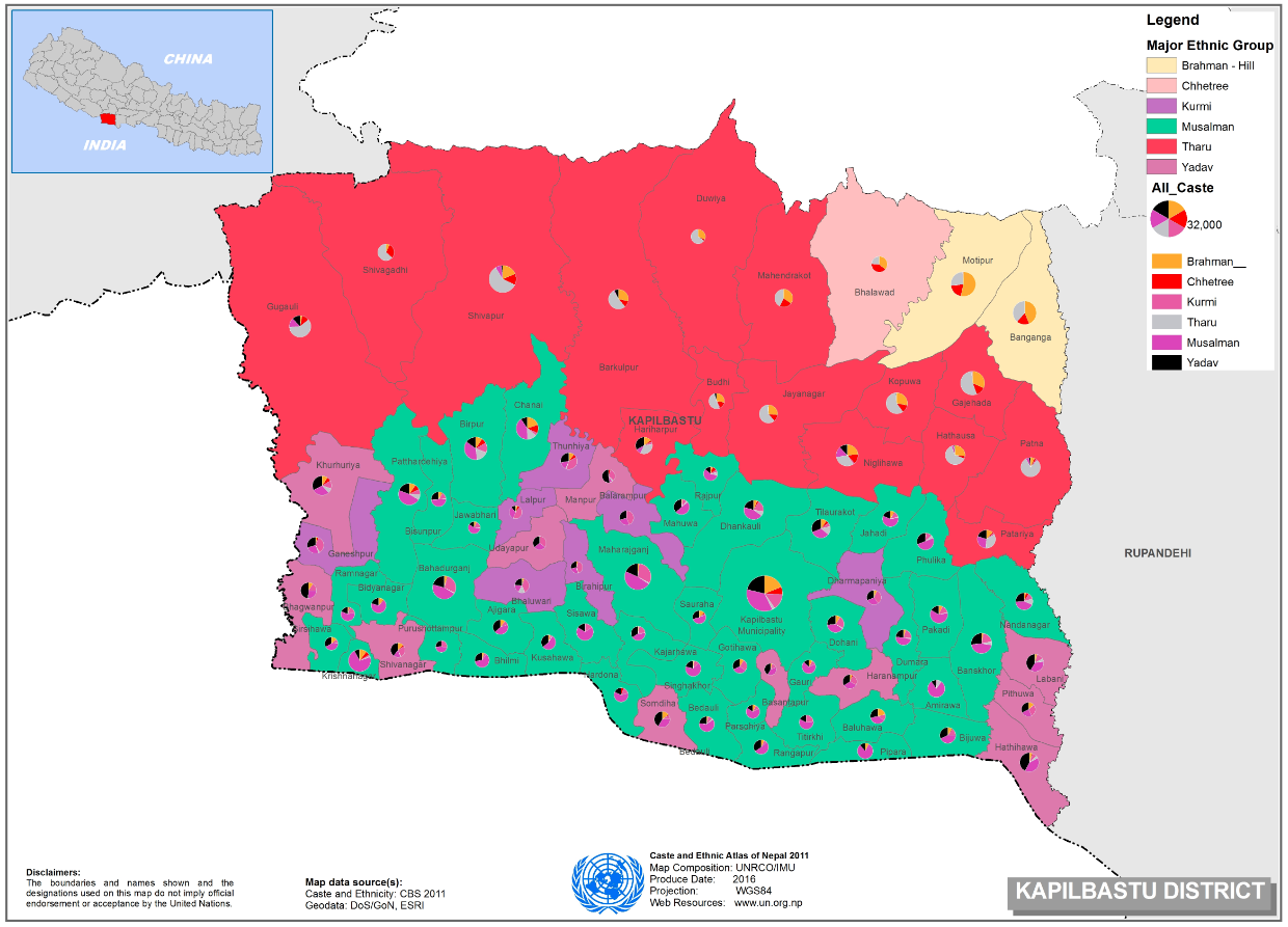 This map presents major caste group and it's composition based on CBS 2011 data of Kapilbastu.