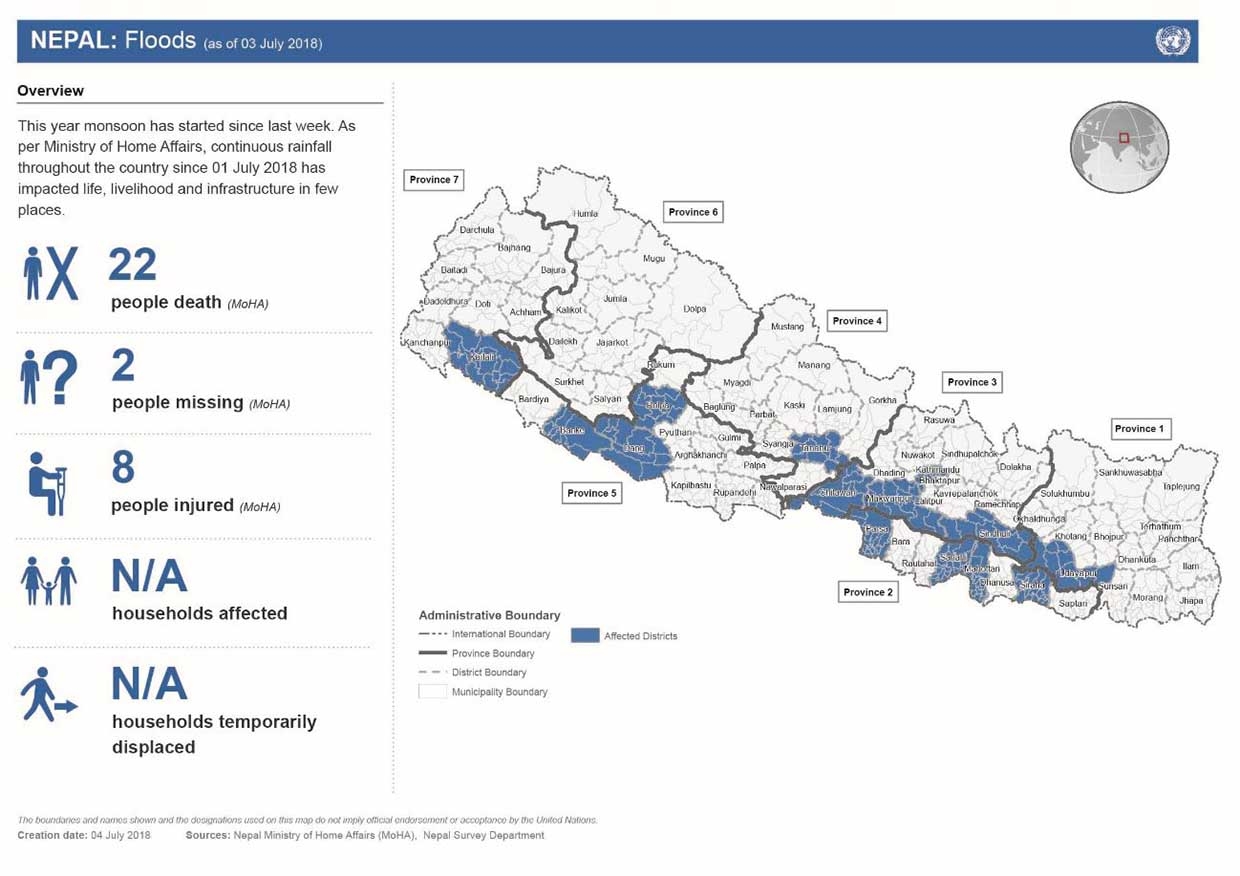 This map shows the status of death, missing, injured, household affected and affected municipalities from flood and landslide.